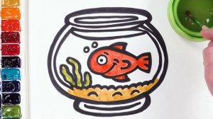 Рисуем и раскашиваем аквариум с рыбкой !\\ Рисование для девочек! Давайте рисовать  вместе!