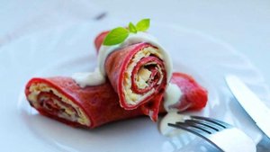 Свекольные блины на ряженке