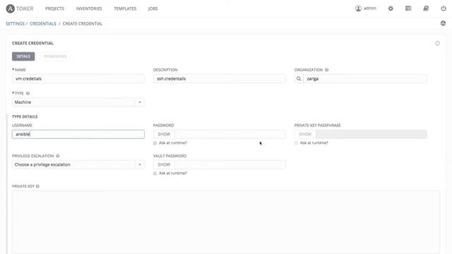 ansible tower adding machine credentials смотреть онлайн