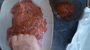 Рецепт: Мясо, запеченное в духовке в горчичном соусе