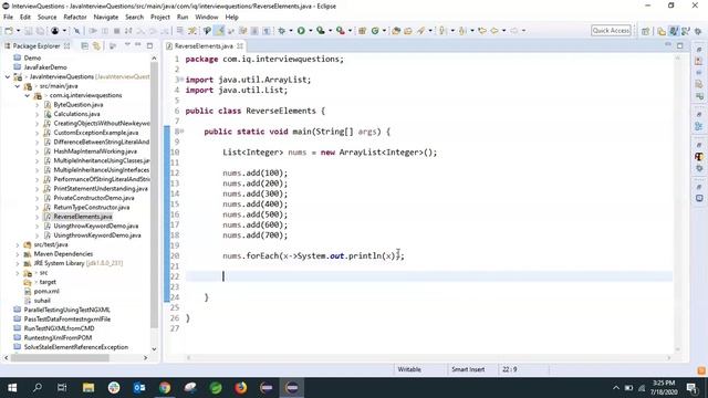 How To Reverse The Elements Of ArrayList In Java | Most Popular Java Interview Question