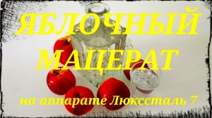 Яблочный мацерат. Мацерат из яблок на аппарате Люкссталь 7.