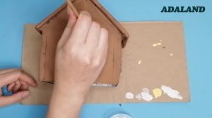 Новогодняя поделка  Пряничный домик из картона  Поделка своими руками из доступных материалов