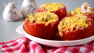 ПОМИДОРЫ, фаршированные МЯСНЫМ ФАРШЕМ в духовке - сочная горячая закуска
