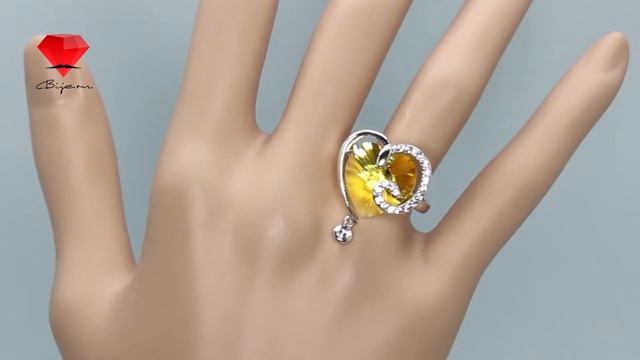 Bije.ru: Кольцо с родиевым покрытием и желтым кристаллом Сваровски Luchlotilas (Лучлотилас) смотреть онлайн