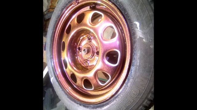 Покраска дисков пигментами хамелеон Красный-оранжевый-жёлтый смотреть онлайн