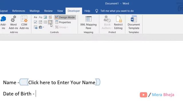 How to Create Fillable Form in Microsoft Word 2016 смотреть онлайн