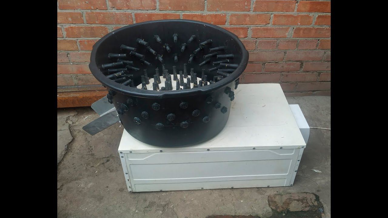 Перосъемная машина из строительного бака своими руками смотреть онлайн