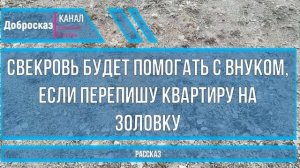 Свекровь будет помогать с внуком, если перепишу квартиру на золовку