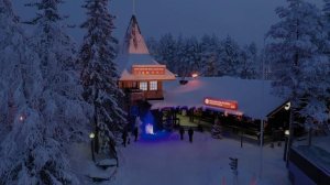 Santa Claus Village Rovaniemi by Air: Home of Father Christmas Arctic Circle Lapland Finland drone