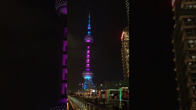 The oriental pearl TV tower light show