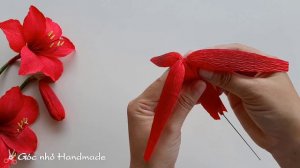 How To Make Amaryllis Paper Flower / Paper Flower / Góc nhỏ Handmade