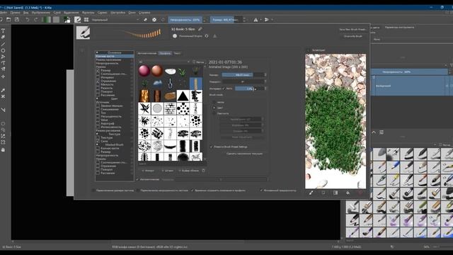 Как создать анимированную кисть штамп в Krita?