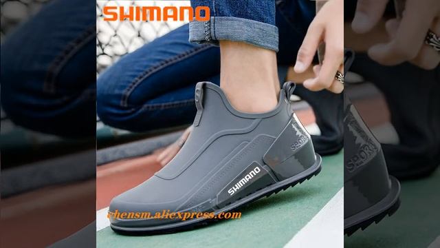 Мужские непромокаемые ботильоны Shimano, резиновая обувь для рыбалки, плоская подошва, Нескользящие