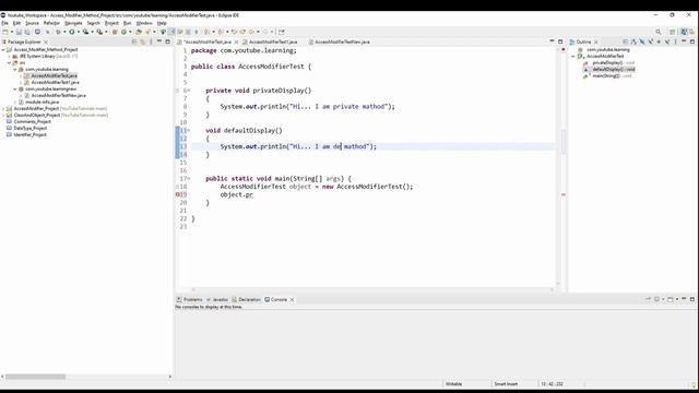 #8 Access Modifiers in Java - Part2 / How to use access modifiers on class and methods? смотреть онлайн