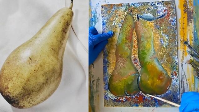Фон в декоративной живописи. Пишу две картины с натуры маслом и акрилом. Груши с натуры от Yalozik смотреть онлайн