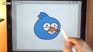 How to draw Angry Birds, Blue, Как нарисовать Энгри Бёрдс