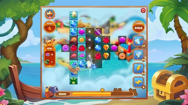 Как пройти уровень 9068 игры Сокровища Пиратов смотреть онлайн