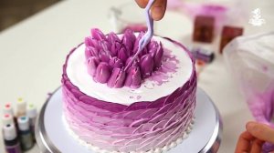 Тюльпаны из крема. Украшаем торт цветами из крема. Белково-заварной крем.