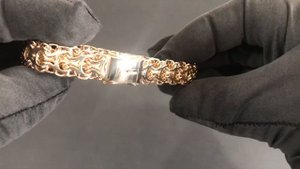 арт. А0229 Золотой браслет РАМЗЕС 22 см с замком коробка