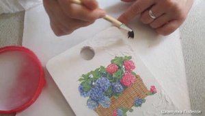 Декупаж кухонной доски. Декупаж разделочной доски