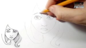 Рисуем СКЕТЧ, Портрет ДЕВУШКИ КАРАНДАШОМ