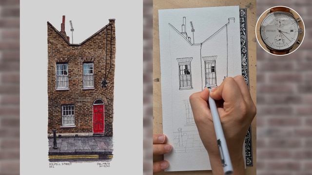 [1] Roupell Street London House • Fineliner Sketch смотреть онлайн