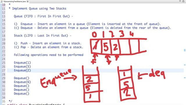 Implement Queue using Two Stacks - Java Code & Algorithm смотреть онлайн