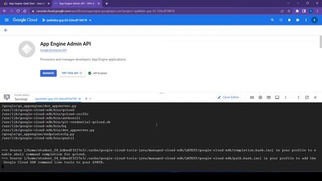 App Engine: Qwik Start - Java Qwiklab