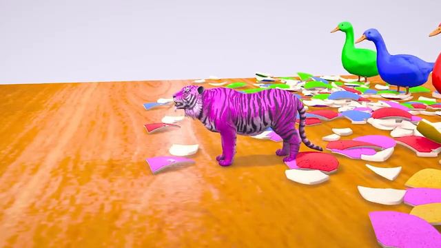 Long Slide Game With Elephant Gorilla Buffalo Hippopotamus Tiger - 3d Animal Game - Funny 3d Animal смотреть онлайн