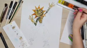 Рисунок аниматроника солнце и луна / Drawing Daycare Attendant (Sun & Moon); [PART#1]