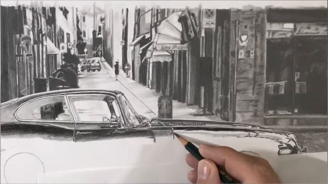 How to draw a realistic classic car - Jaguar E-Type смотреть онлайн