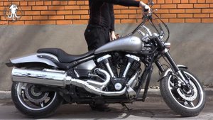 Stock Exhaust Yamaha xv1700pc Roadstar Warrior (2003). High Quality Sound Record. HQSR. 4K