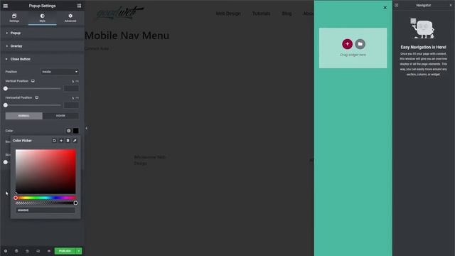 Off-Canvas Mobile Menu Popup in WordPress Elementor Pro - Tutorial смотреть онлайн