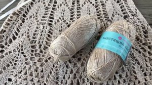 Отзыв на пряжу «Блестящий лен» российского производства Пехорка на примере детского платья крючком