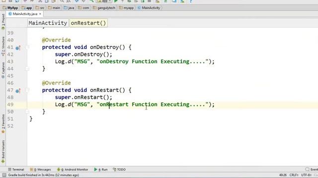 Android App Development Tutorial - 14 - Activity Lifecycle & Logcat Practical - Hindi смотреть онлайн