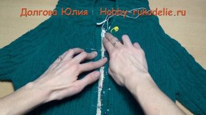 Вязание спицами - вшивание замка молнии в изделие  ///  knitting - Inserting castle lightning