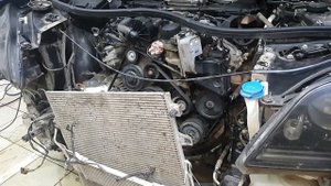 Mercedes GL500. Снятие радиатора охлаждения двигателя. Заметки.