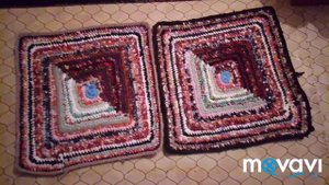 Как связать коврик из старых вещей Квадратный коврик крючком
Коврик своими руками