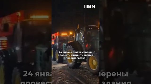 В Литве 850 тракторов начали марш на Вильнюс  #литва #фермеры #забастовка #вильнюс