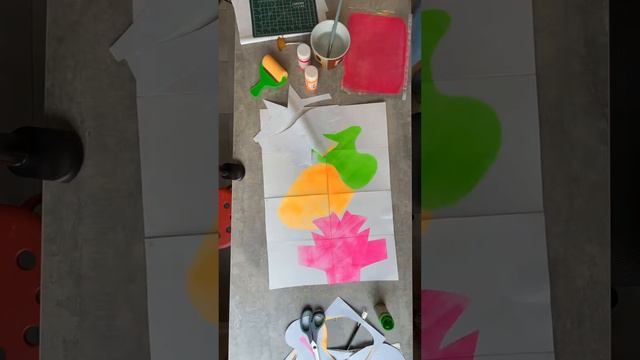Как я с подругой постер-зин делала 🫶🏻 #таймлапс #творчество #хобби #зин #постер #краски #diy