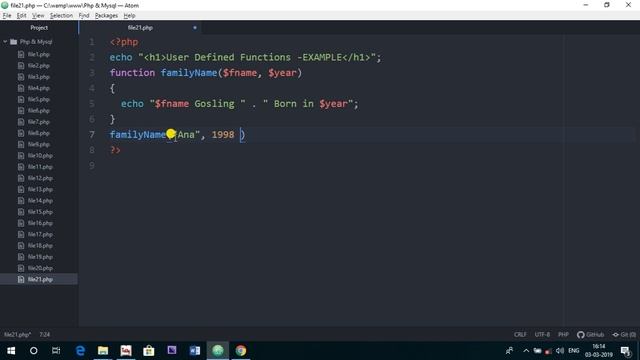 Lecture - 26 - User Defined Functions In PHP - Example 3 - PHP & MySql Series