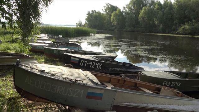 Лодочная станция речка Воложка впадающая в реку Волгу Рыбалка Козловка Чувашия 2020