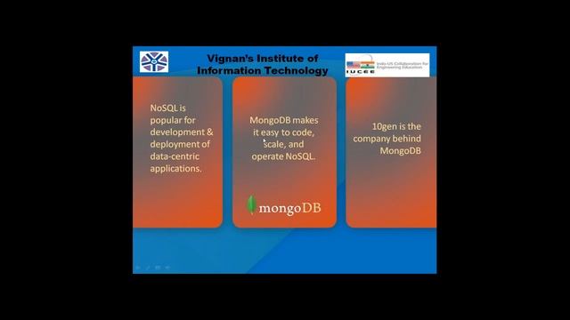 IUCEE Webinar:MongoDB a NoSQL Database