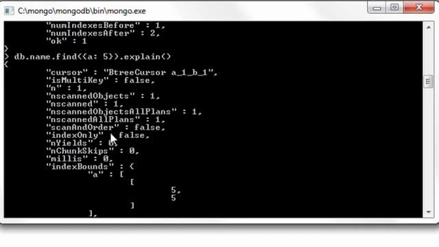 explain() method: MongoDB смотреть онлайн