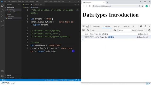 JavaScript Data types in Kannada || JavaScript in Kannada || Data Types in Kannada