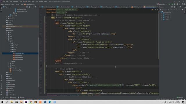 Laravel создание Блога 14. Полностью добавляем основу CRUDа для постов(неполная реализация) смотреть онлайн