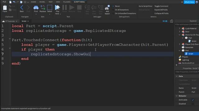 How to make a Gui visible when a player touches a part! (Roblox Studio) смотреть онлайн