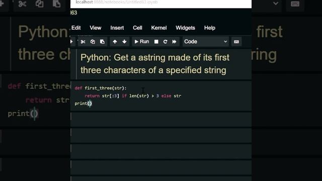 ##Python: Get a string made of its first three characters of a specified string #beginners смотреть онлайн