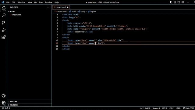 Input  Type date, time, week, month | HTML Tutorial in Hindi  | #htmltutorial #html